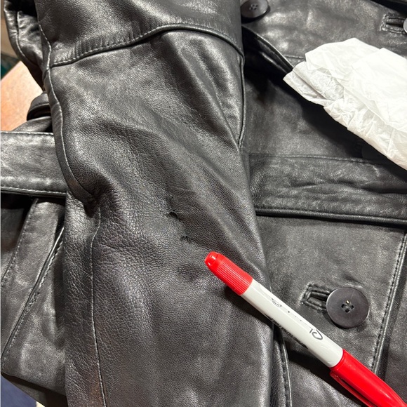 Express Avenue De L'opera Leather‎ Belted Moto Jacket Thinsulate Y2K Black S - Picture 16 of 16